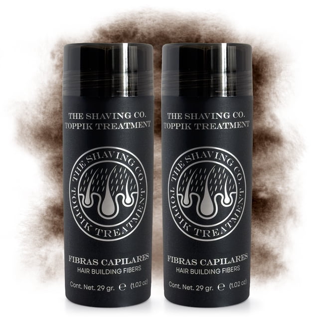 KIT X 2 FIBRAS CAPILARES THE SHAVING CO . TOPPIK TREATMENT CAFE OSCURO