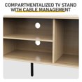 thumbnail image 5 of Hassch Modern TV Stand with 2 Doors and Storage, 58" Media Console Table for TVs up to 65", Entertainment Center for Living Room, Bedroom, Oak Color, 5 of 7