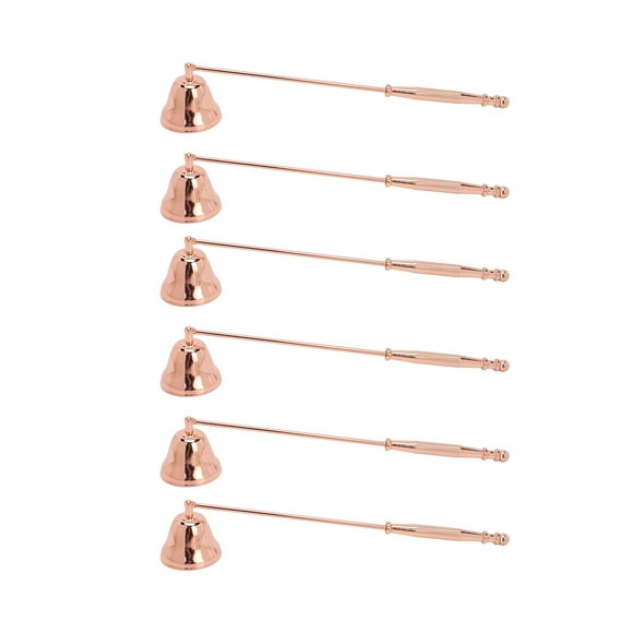 Fyearfly 6pcs éteignoir à Bougie, Extincteur à Mèche Rotatif en Forme De Cloche avec Longue Poignée Ergonomique, éteignoir à Bougie en Acier Inoxydable pour la Plupart des Bougies (Or Rose)