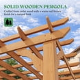 thumbnail image 4 of LUXOAK 12x20 ft Outdoor Wooden Pergola, Large Solid Cedar Pergola Kit with Slatted Roof Design, Heavy-Duty Frame for Backyard, Red-Brown Finish, 4 of 9
