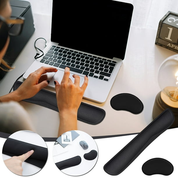 Repose-poignet clavier et de souris mémoire forme ergonomique anti-dérapant  noir