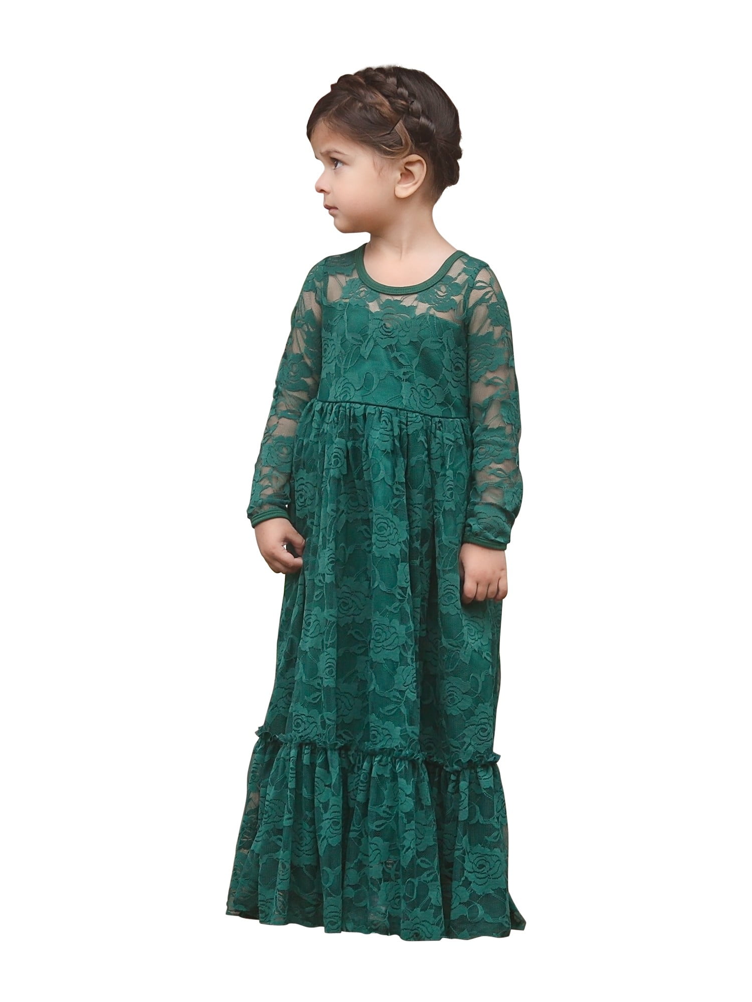 green little girl dresses