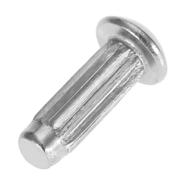 Tebru M4 Stainless Steel Round Head Knurled Shank Solid Rivets