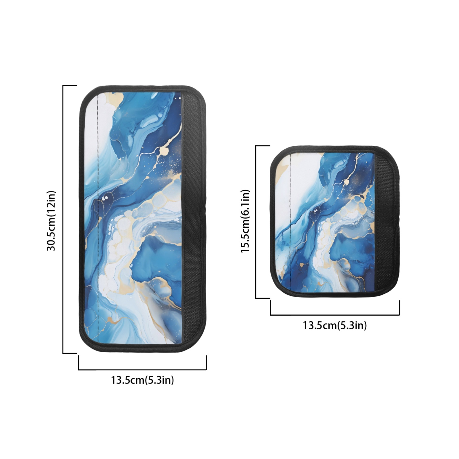 SEANATIVE Refrigerator Door Handle Covers Pack of 6 Water-Resistant Appliance Protector Door Cloth Keep Handles Clean from Smudges, Fingertips, Stains, Easy Installation, Blue Marble Gold