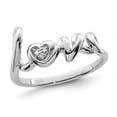 thumbnail image 1 of Sterling Silver LOVE Heart Ring with Accent Diamond, 1 of 5