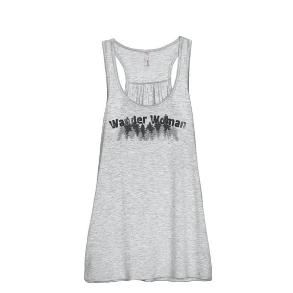 Wander Woman Women's Fashion Sleeveless Flowy Racerback Tank Top Sport Grey 2X-Large