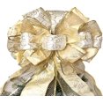 thumbnail image 2 of Christmas Tree Bow Decorations Topper Large Glitter Bow-Knot Christmas Tree Decorations Topper_Beige Gold, 2 of 7