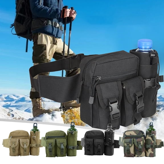 Nsxcdh Multi Functional Waist Pack Shoulder Hip Belt Bag Water Resistant Hiking Climbing Polyester 4l Removable Bottle Sleeve Large Capacity Strong Durable Outdoor Home Indoor Sports Gift