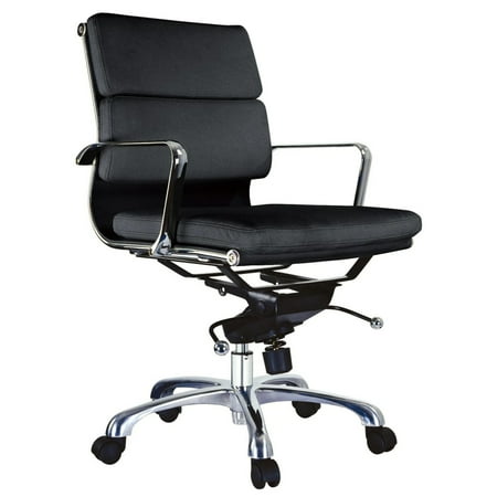 UPC: 0192551902893 | Elle 20 Inch Low Back Swivel Office Chair Cushioned Rolling Wheels Brown Saltoro Sherpi