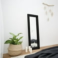 thumbnail image 2 of YOSHOOT Wooden Full Length Mirror, 63"x24" Rustic Standing Mirror, Large Solid Wood Frame Floor Mirror Dressing Mirror for Bedroom,Black, 2 of 8