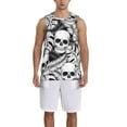 thumbnail image 6 of Rocae Skull and palm leaves for Men's Basketball Jersey Lightweight and Breathable Athletic Tank Top,Quick-Drying Sports Jersey Small, 6 of 9