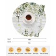 thumbnail image 6 of 13 Inch Round Placemats Set of 6, Green Non Slip Heat Insulation PP Table Mats, Eucalyptus Leaves Washable Place Mats for Kitchen Dining Party Table Decor, 6 of 7