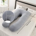 thumbnail image 3 of Topchances Pregnancy Pillow Maternity Belly Contoured Body  Pillow Extra Large With Knitted Cotton Cover Gray US, 3 of 9