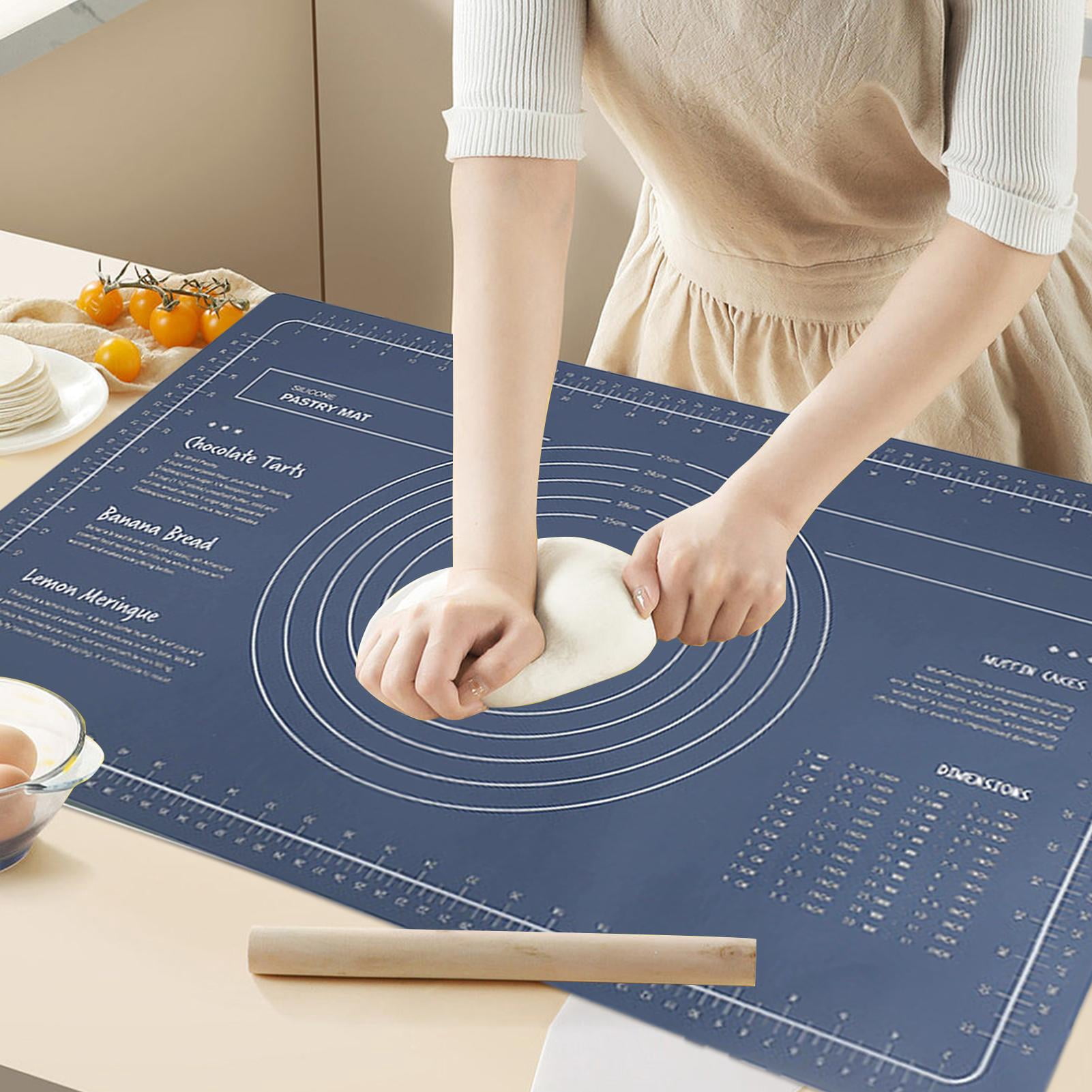 Silicone Baking Mat, Silicone Dough Rolling Mat, Silicone Pastry Mat, 24X16 Inch Large Non slip Silicone Baking Mat with Measurements, Dough Rolling Mat, Fondant and Pie Crust Mat