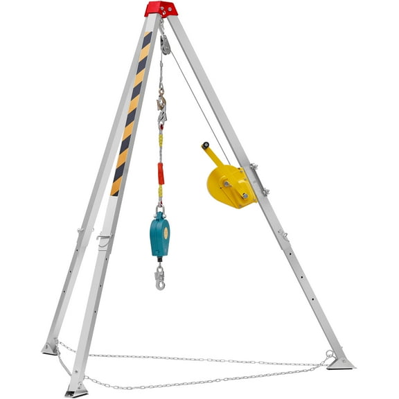 KFFKFF 1800 lbs Confined Space Tripod Kit 4-7 ft Legs Rescue Tripod Fall Arrest