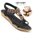 thumbnail image 3 of Northblanc Womens Flat Sandals Comfortable Summer Bohemian Elastic Ankle Strap Casual Daily Walking Shoes, 3 of 9
