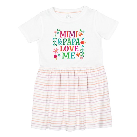 Inktastic Mimi and Papa Love Me Girls Toddler Dress
