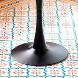 32 Inch Round Small Base Dinner Table w Marble Top & Metal Tulip ...