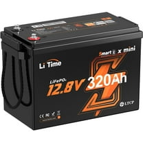 LiTime 12.8V 320Ah Mini LiFePO4 Battery Built-in 200A BMS, Bluetooth 5.0, IP65 Waterproof, 4P4S Expandable, Max. 4.09kWh Energy, Perfect for RV, Trolling Motors, Marine