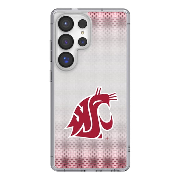 Washington State Cougars Linen Logo Galaxy Clear Case