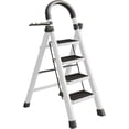 thumbnail image 1 of Escalera Plegable Multifuncional Bluelander, Tubular 4 Peldaños, Antideslizante, Blanco, 1 of 5