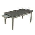 thumbnail image 3 of Wire Brushed Light Gray Finish 1pc Dining Table with 2 Hidden Drawers Casual Dining Room Furniture, 3 of 5