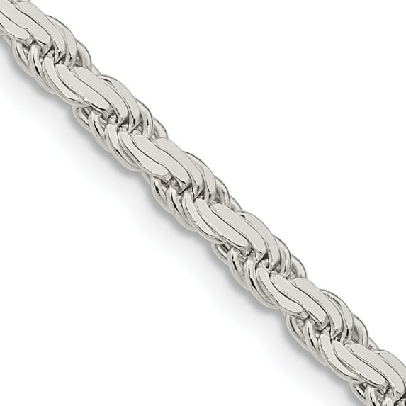 Sterling Silver 3.65mm Flat Rope Chain (24 X 3.65) Made In Italy qfc223-24