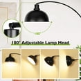 thumbnail image 3 of Modern Tall Standing Lamp Remote Control,Stepless Dimmable Black Floor Lamp with Hanging Dome Shade, Over Couch Arched Reading Lamp for Bedroom (Bulb Included), 3 of 6