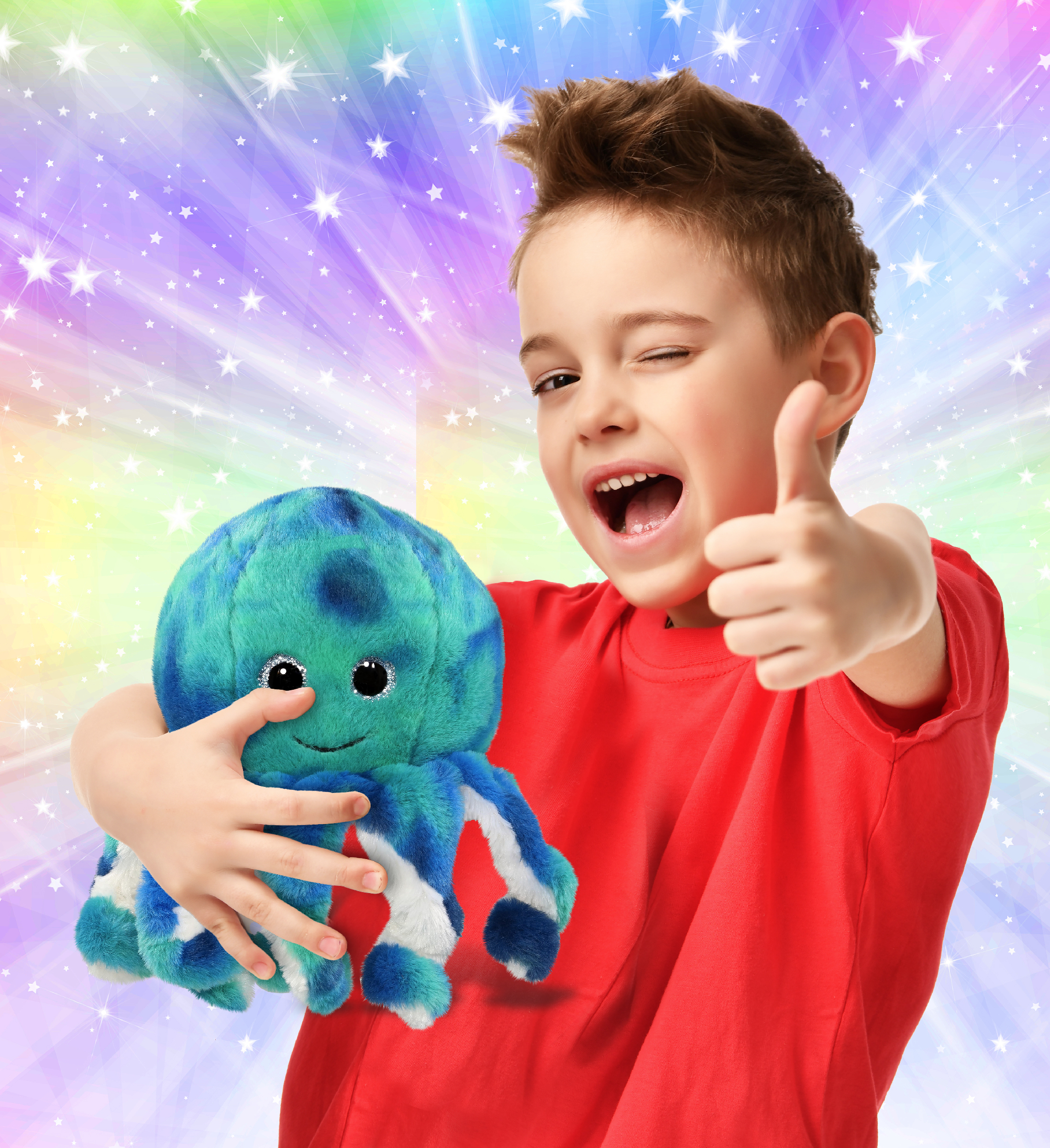 DolliBu Blue Tie-Dye Octopus Super Soft St■ UK