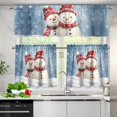 thumbnail image 3 of Snowman Kitchen Curtains and Valances Set 3 Pieces Cafe Curtains 36 Inch Length Rod Pocket Kitchen Window Curtains Over Sink for Cafes Living Room Bedroom Decor, 3 of 5