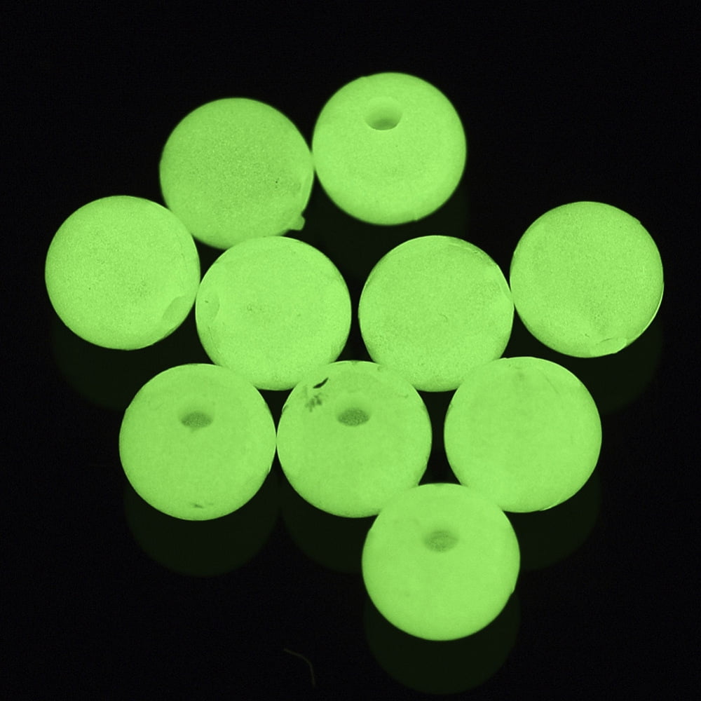 500gs Luminous Acrylic Beads Glow in the Dark Round Lawn Green 8mm Hole: 1.8mm about 1850pcs/500g Acrylic
