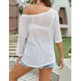 thumbnail image 5 of Zeagoo Crochet Tops for Women Fashion Summer Sweater 2025 Short Sleeve Off Shoulder Knit Pullover Shirts, 5 of 5
