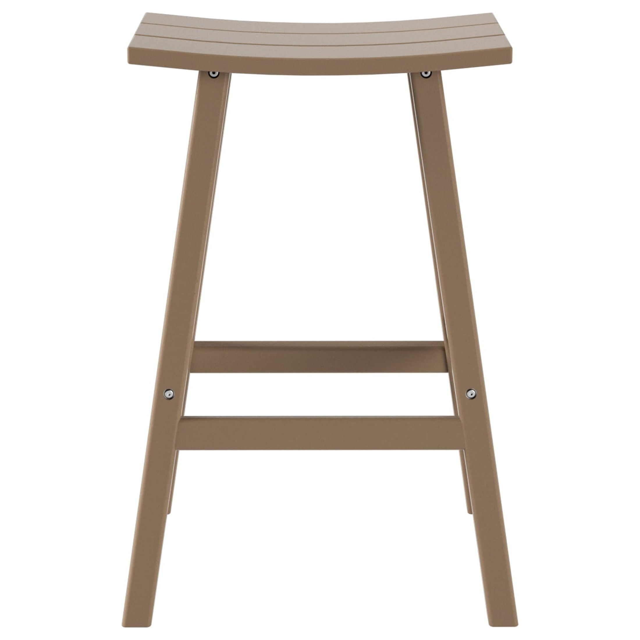 GARDEN 29" Inches Adirondack Plastic Outdoor Bar Stools (Set of 2), Weathered Wood