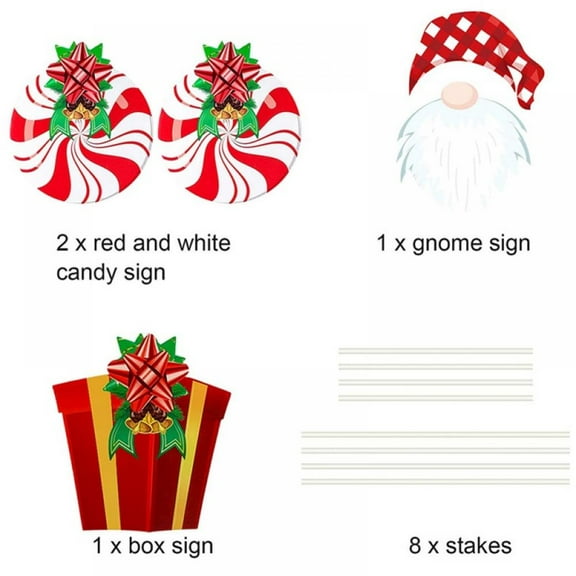 4 Pieces Christmas Yard Signs Decorations with Stakes for Holiday Lawn Yard Outdoor Xmas Decorations - Holiday Christmas Decorations Outdoor
