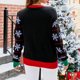 thumbnail image 5 of Suéter de punto acogedor para mujer Abrigos de Papá Noel con estampado de copos de nieve de Navidad ligeros, 5 of 9