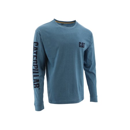 Caterpillar Trademark Banner L/S Tee - Men's, 3XL, Regular, Real Teal Heather, 1