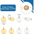 thumbnail image 4 of 1 Box 24pcs Flat Round Blank Tag Charms Stainless Steel Blank 2 Colors Metal Small Tags Stamping Dangle Charm for Earring Jewelry Making, 4 of 6
