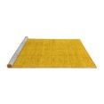 thumbnail image 2 of Ahgly Company Machine Washable Indoor Round Abstract Yellow Modern Area Rugs, 4' Round, 2 of 4