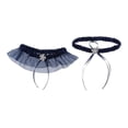 thumbnail image 3 of Liga De Pierna De Encaje Para Mujer Pierna Hecha Elástica Para Damas De Honor - Azul , unico Azul oscuro perfecl Liguero de encaje de novia, 3 of 8