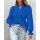 thumbnail image 3 of Blusa de Encaje Azul con Mangas Abullonadas para Mujer PRETTYGARDEN XXL, 3 of 7