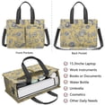 thumbnail image 2 of Canvas Tote Bag for Women with Compartments, Large Cute Golden Floral Teacher Student Shoulder Bag Nurse Purses Crossbody Bags Work Laptop Book Bag Satchels Handbags, 2 of 6