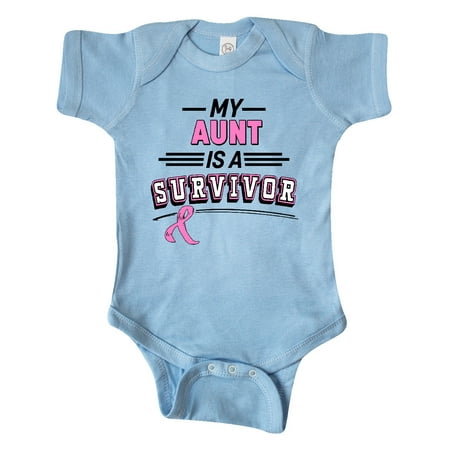 

Inktastic My Aunt is a Survivor Breast Cancer Awareness Gift Baby Boy or Baby Girl Bodysuit