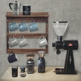 thumbnail image 3 of HBCY Creations Rustic Mug Rack Wall Mounted with Shelf - 12 Coffee Cup Hangers - Built in Shelf for Coffee or Sugar, Wooden Coffee Mug Organizer (Rustic Brown), 3 of 14