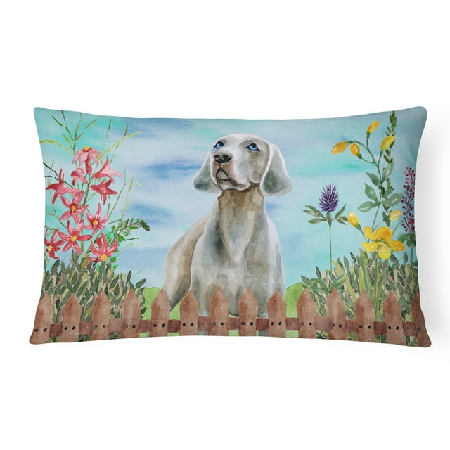 Carolines Treasures CK1236PW1216 Weimaraner Spring Canvas Fabric Decorative Pillow