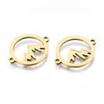 thumbnail image 2 of 201 Stainless Steel Link Connectors Laser Cut Ring with Mountain Golden 15x19x1mm Hole: 1.4mm, 2 of 2