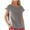 thumbnail image 1 of Birdeem Chemisier d'Été Mode pour Femmes Manches Courtes Col en V Coton Ample, 1 of 9