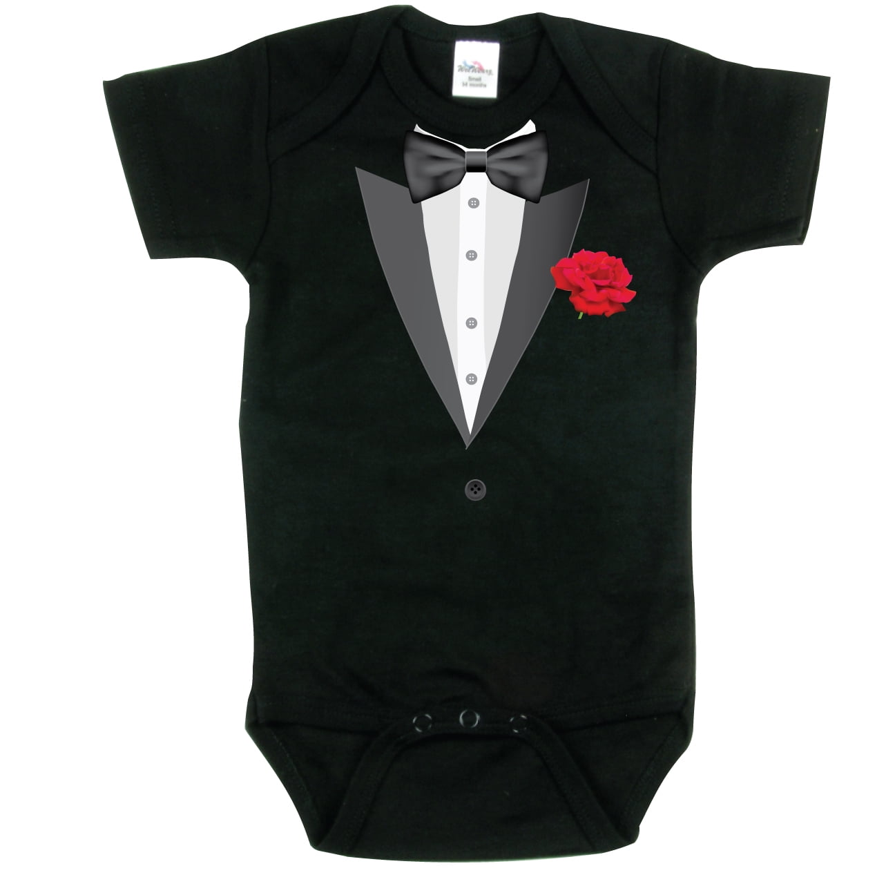 Tuxedo And Bow Tie Babygrow Funny Newborn Gift Baby Bodysuit 