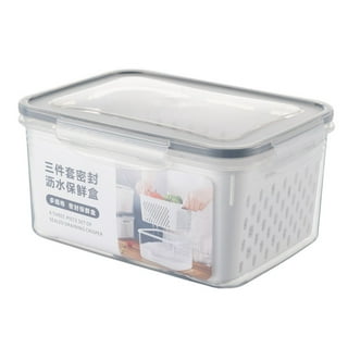 Shulemin Plastic Refrigerator Food Preservation Storage Drain Box Container  with Lid-L