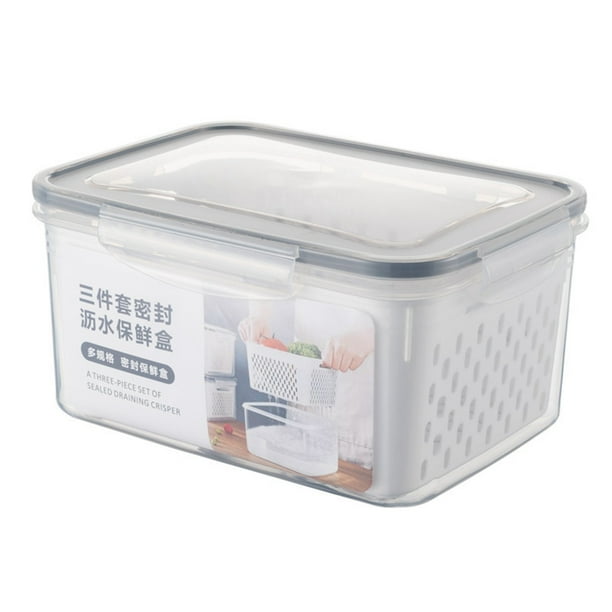 Food Storage Containers with Airtight Lid & Colander, Fresh Produce Saver Container Fridge
