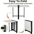 thumbnail image 5 of Tiptiper Folding Dining Table, Drop Leaf for Small Space, Foldable Kitchen Space Saving Table, White Marble Veneer, 5 of 7